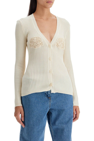 crochet insert cardigan with eight 310724 CREAM