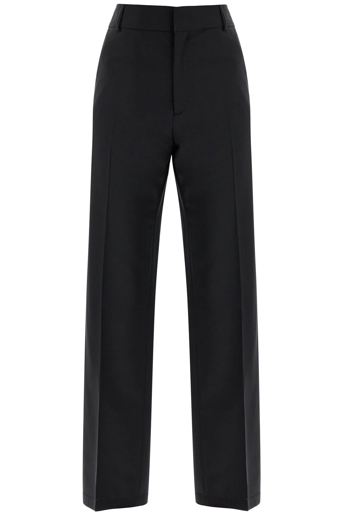 high-waisted black wool dress pants regular fit 31337 BLACK