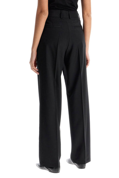 high-waisted black wool dress pants regular fit 31337 BLACK