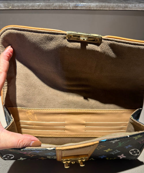 Paris Station Louis vuitton black multicolor monogram courtney clutch | Italystation.com - Shop Now at italystation.com