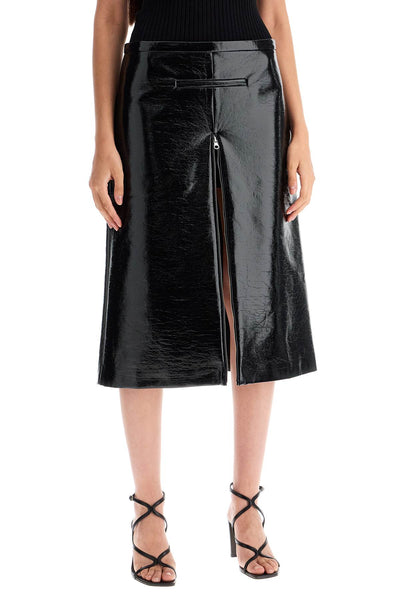 vinyl midi skirt in seven 324CJU181VY0014 BLACK