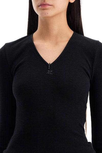 fitted long-sleeve top 324JTS146JS0121 BLACK