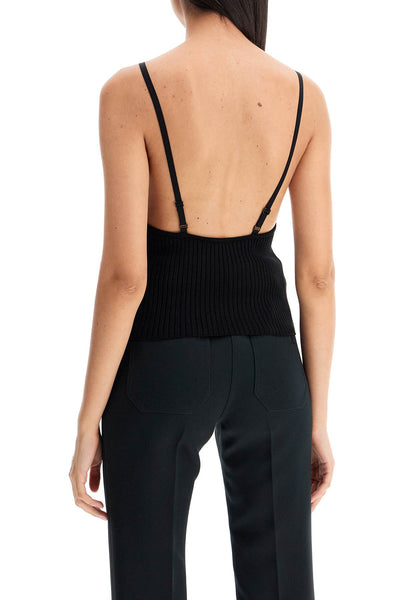 ribbed sleeveless top with 324MTO340FI0001 BLACK