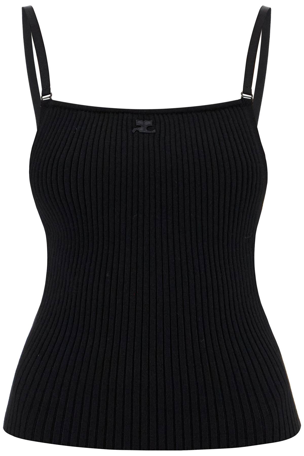 ribbed sleeveless top with 324MTO340FI0001 BLACK