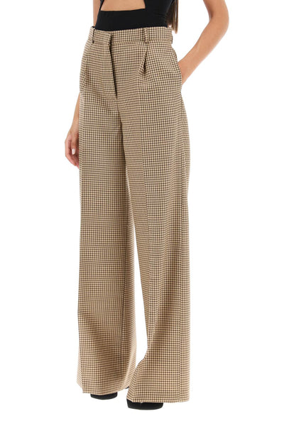 wide leg pants with check motif 3541MDP19 237700 SAND