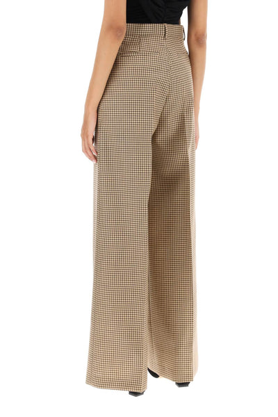 wide leg pants with check motif 3541MDP19 237700 SAND