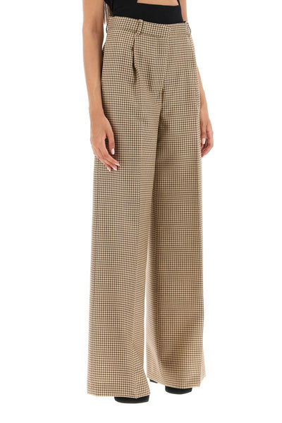 wide leg pants with check motif 3541MDP19 237700 SAND