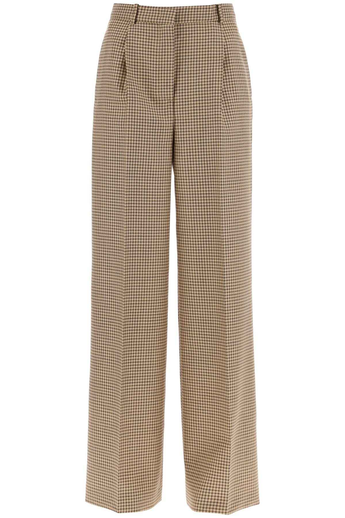 wide leg pants with check motif 3541MDP19 237700 SAND