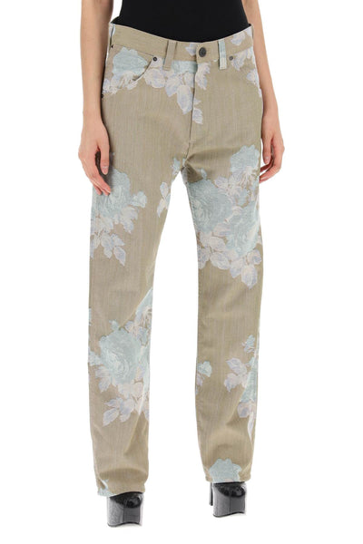 "floral jacquard ranch jeans 3902000NW00RN ROSES