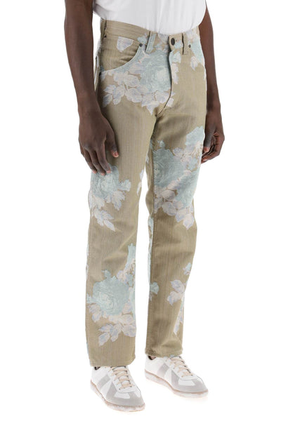"floral jacquard ranch jeans 3902000NW00RN ROSES