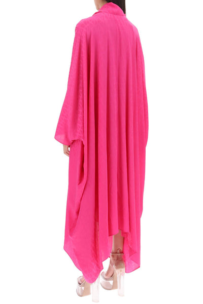 maxi shirt dress in crepe de chine with 'toile iconographe' motif 3B3VA4T07TK PINK PP