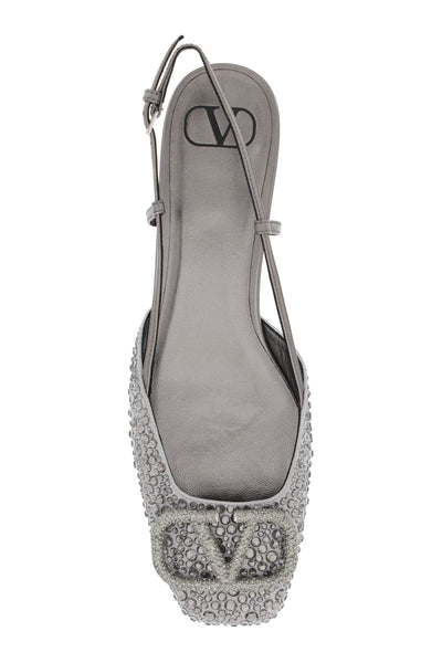 signature vlogo flat slingback with crystals 3W0S0HG0SPC BLACK DIAMOND ANTRACITE