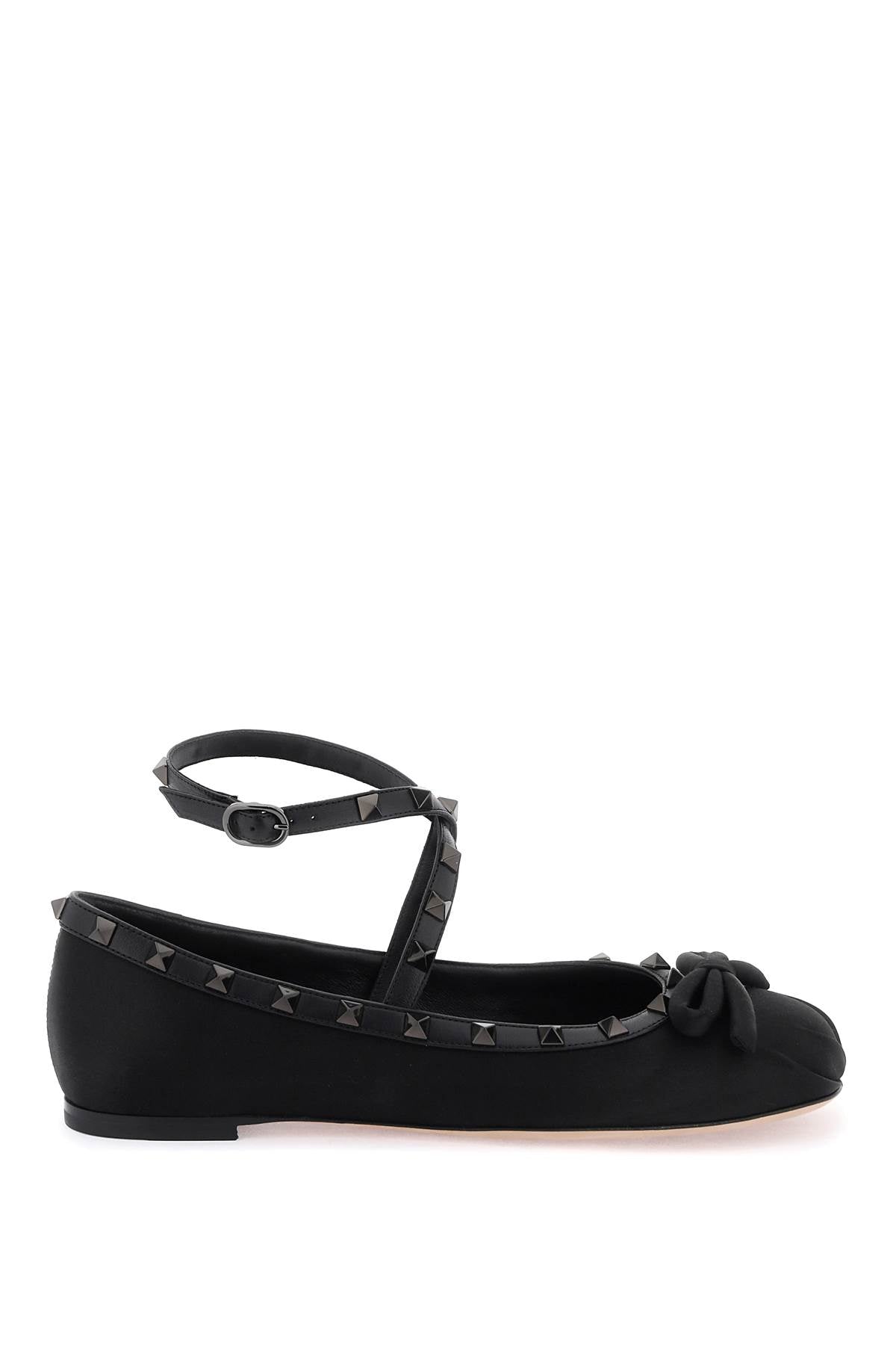 silk rockstud ballet flats 5W2S0HB6EQL NERO