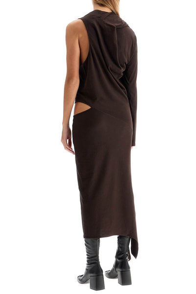 asymmetric cotton jersey dress in 9 424JRO486JS0175 CHOCOLATE