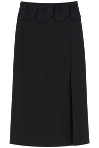 "mid-length wool and silk skirt with floral appliqué 4B0RABA51CF NERO
