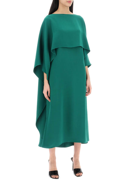 Valentino garavani cady couture cape dress in 4B3VA7G51MM BASIL GREEN