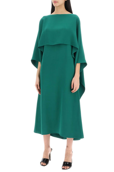 Valentino garavani cady couture cape dress in 4B3VA7G51MM BASIL GREEN