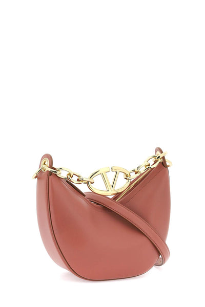 Valentino garavani mini vlogo moon bag in nappa leather with chain 4W0B0N46PHV ROSE BROWN