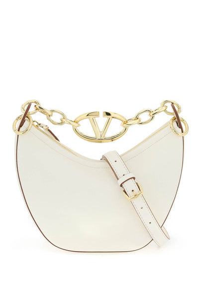 mini vlogo moon bag in nappa leather with chain 5W2B0Q43PHV IVORY