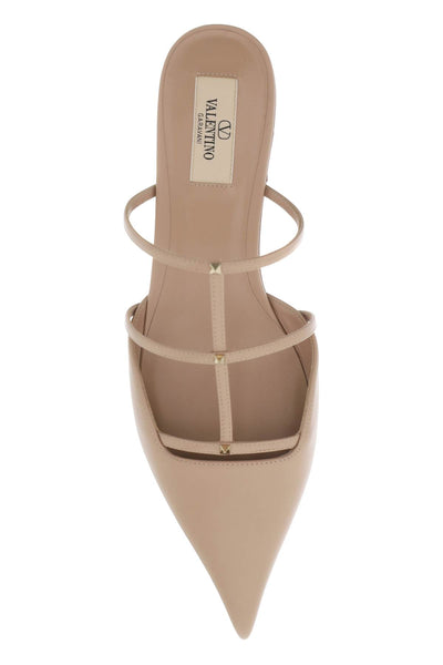 Valentino garavani smooth leather rockstud wispy mules 4W0S0IZ2ACT ROSE CANNELLE