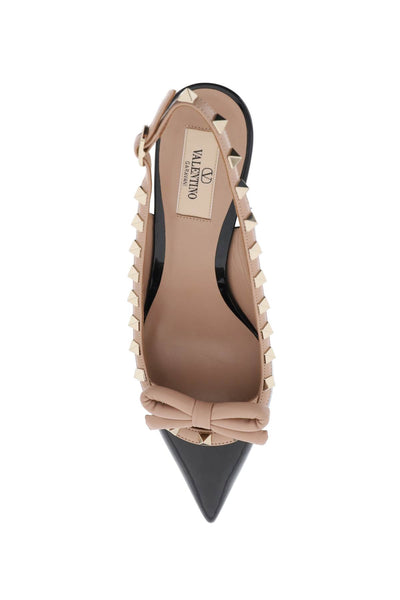 rockstud slingback pumps 5W2S0IB8TZE NERO/ROSE CANNELLE