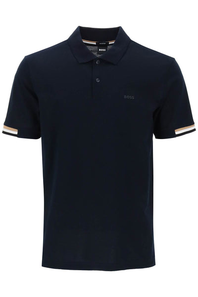 parlay polo shirt with stripe detail 50467113 DARK BLUE