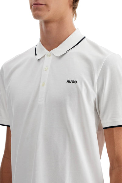 slim fit piqué polo shirt 50467344 WHITE