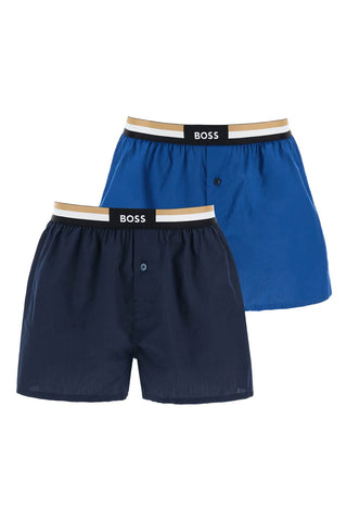 boxer shorts cotton set 2 pieces light blue and dark blue comfortable fit 50469762 OPEN BLUE