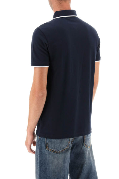 slim fit piqué polo shirt with tipped 50507699 DARK BLUE