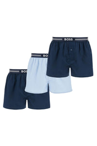 men's boxer 3 pairs dark blue cotton 50480034 DARK BLUE