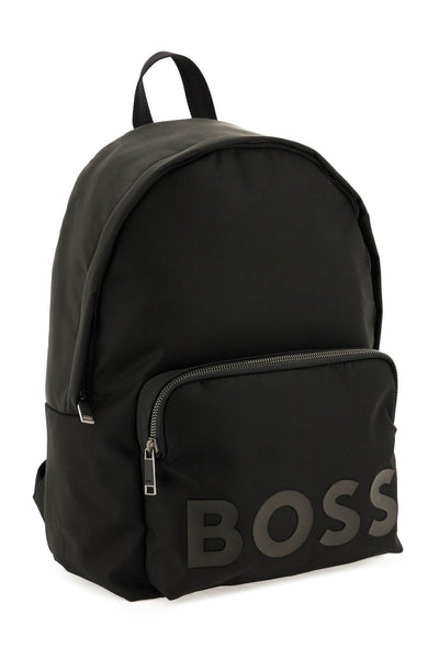 Boss 再生布料背包，搭配橡膠標誌 50490969 黑色