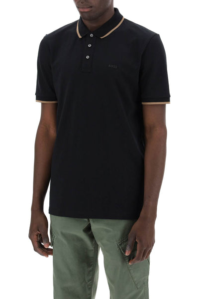 Boss polo shirt with contrasting edges 50494697 BLACK
