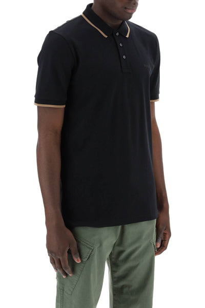 "contrast trim parlay polo shirt 50494697 BLACK