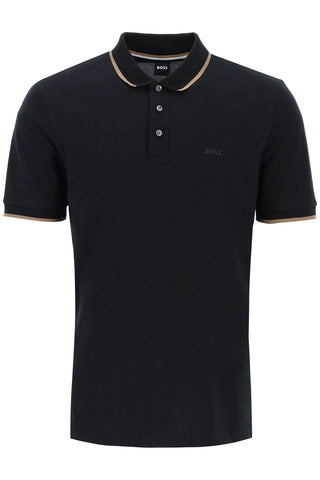 Boss polo shirt with contrasting edges 50494697 BLACK