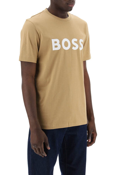 Boss tiburt 354 logo print t-shirt 50495742 MEDIUM BEIGE