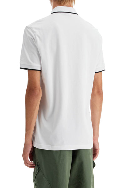 slim fit piqué polo shirt with tipped 50507699 WHITE