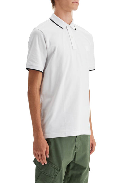 slim fit piqué polo shirt with tipped 50507699 WHITE