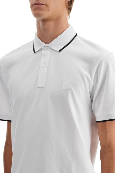 slim fit piqué polo shirt with tipped 50507699 WHITE