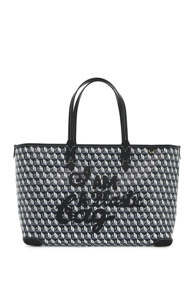 i am a plastic bag zipped motif tote bag 5050925194082 CHARCOAL