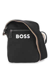 Boss shoulder bag with rubberized logo 50511961 BLACK