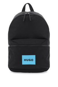 Hugo recycled nylon backpack in 50516636 BLACK