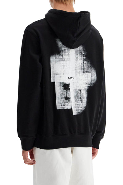 hooded sweatshirt with graphic print 50522641 BLACK