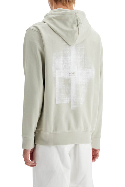 printed hoodie with hood 50522641 LIGHT BEIGE