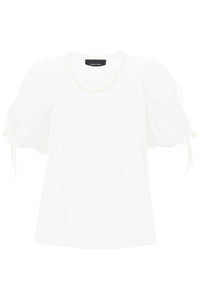 puff sleeves t-shirt 5220B 0553 WHITE PEARL