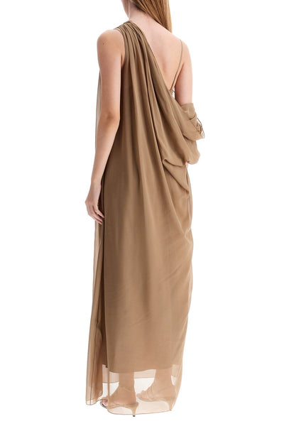 taj chiffon silk dress 5439337 W337 TOFFEE