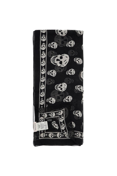 silk skull scarf 557717 3052Q BLACK