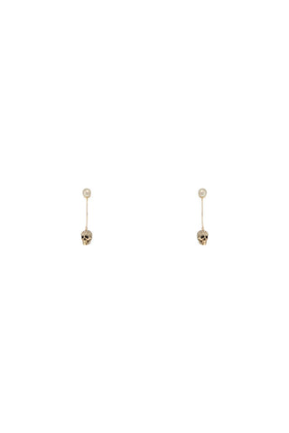 skull earrings with pavé and chain 582698 J160K GOLD