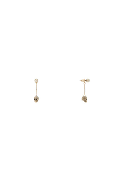 skull earrings with pavé and chain 582698 J160K GOLD