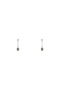 skull earrings with pavé and chain 582698 J160Y SILVER