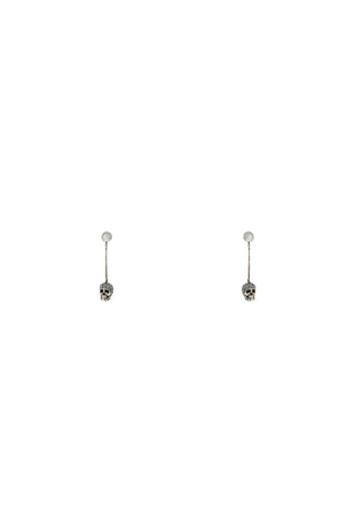 skull earrings with pavé and chain 582698 J160Y SILVER